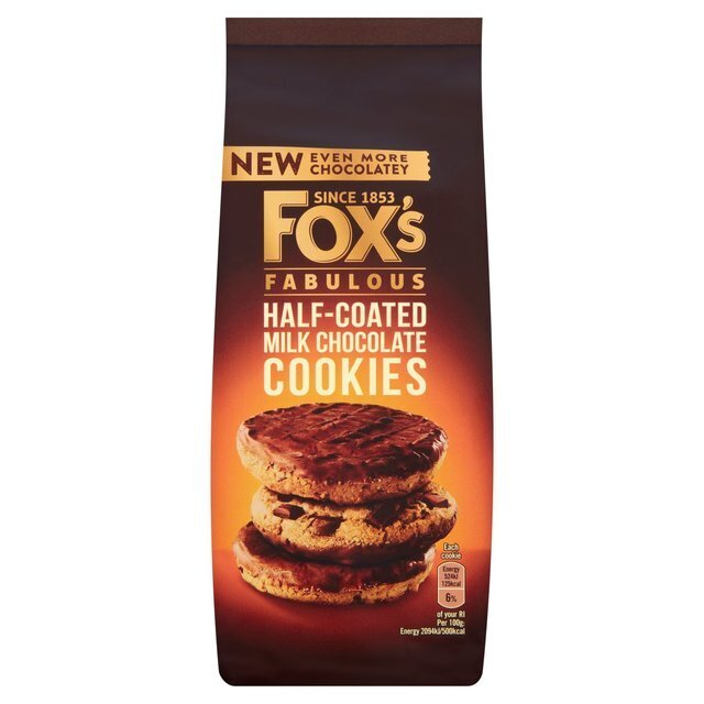 Fox's Fabulous Half-Coated Milk Chocolate Cookies 180G | Imported