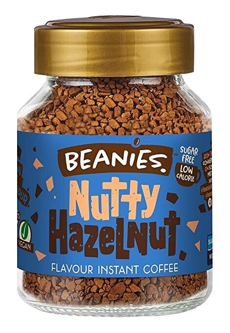 Beanies Nutty Hazelnut Instant Coffee (Imported) - Low Calorie, Sugar Free (50g)