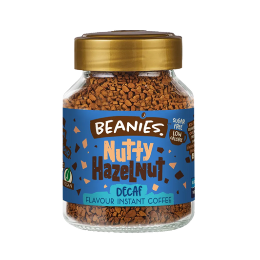 Beanies Decaf Nutty Hazelnut Flavored Coffee (50g) | Guilt-Free Hazelnut Delight (Imported UK)